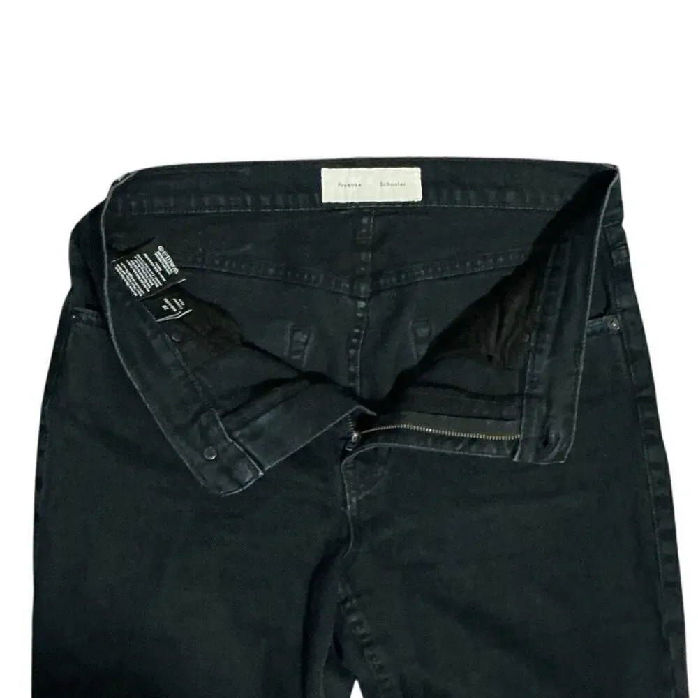 Proenza Schouler Mid Rise Wide Leg Dark Wash Raw Hem Cropped Jeans Women’s 28 M